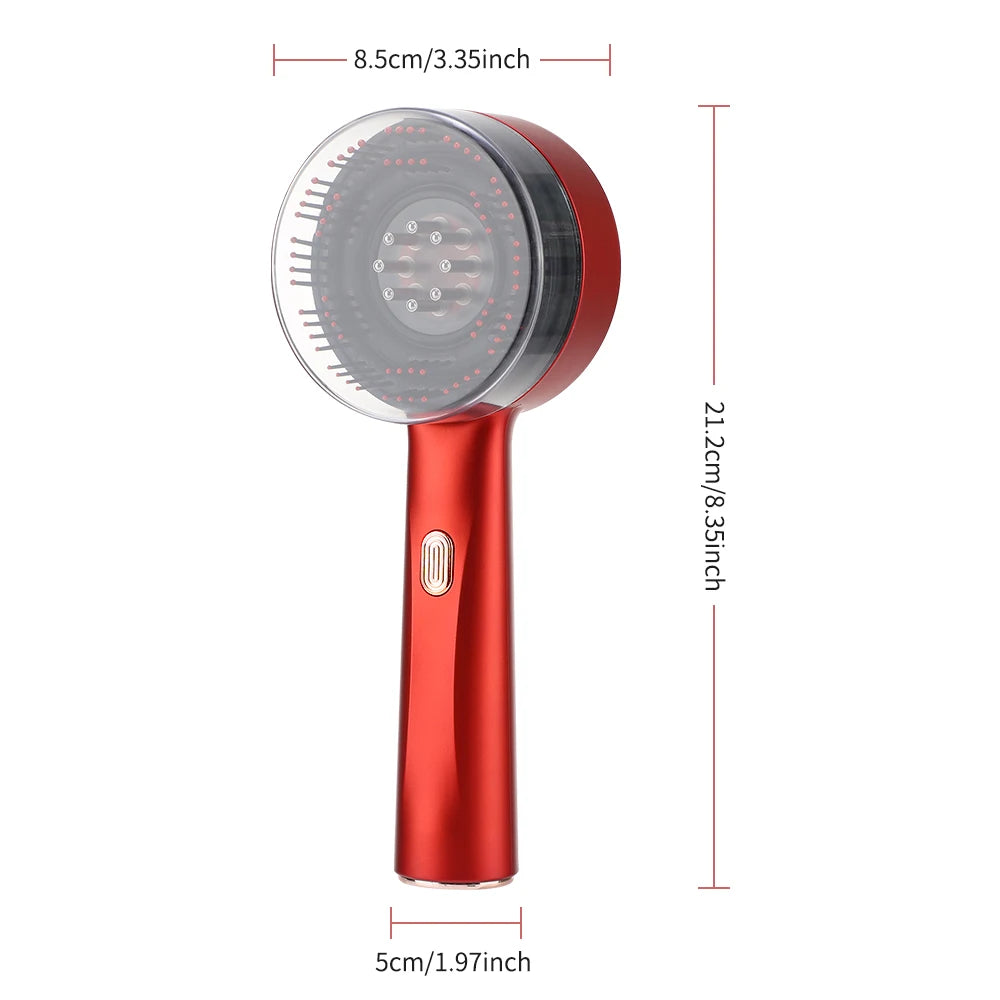 Electric Massage Comb Vibration Massager Red Light Follicle Comb Scalp Brush Hair Growth Anti Hair Loss Liquid Oil Applicator