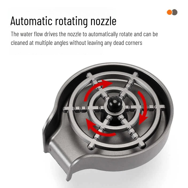 High-Pressure Cup Washer – Stainless Steel & ABS | Automatic Glass Rinser for Kitchen & Bar Sinks
