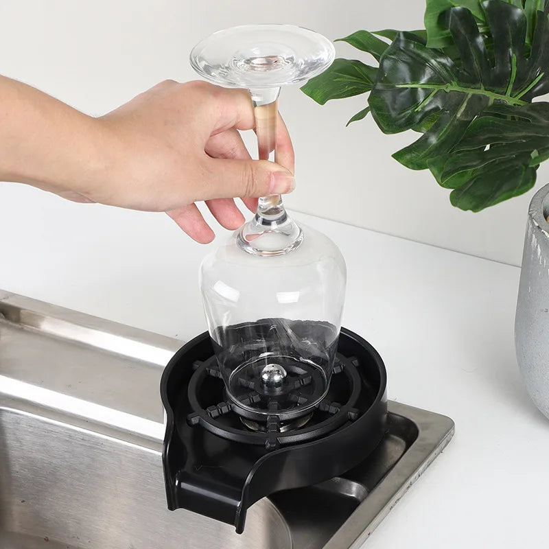 High-Pressure Cup Washer – Stainless Steel & ABS | Automatic Glass Rinser for Kitchen & Bar Sinks