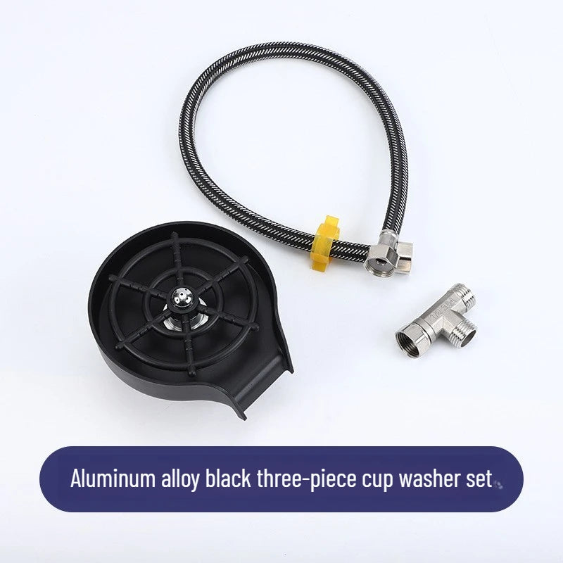 High-Pressure Cup Washer – Stainless Steel & ABS | Automatic Glass Rinser for Kitchen & Bar Sinks