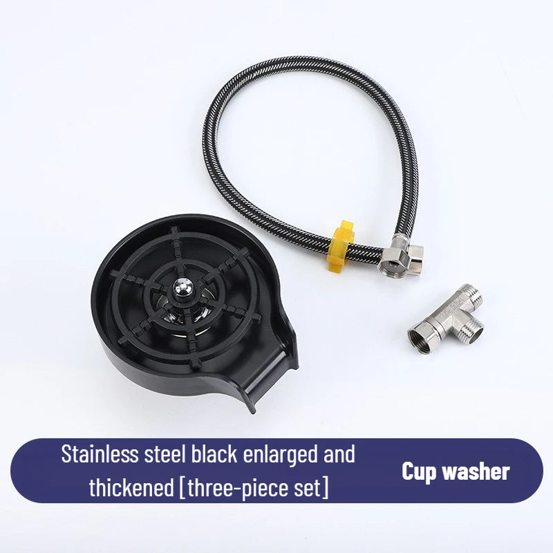 High-Pressure Cup Washer – Stainless Steel & ABS | Automatic Glass Rinser for Kitchen & Bar Sinks